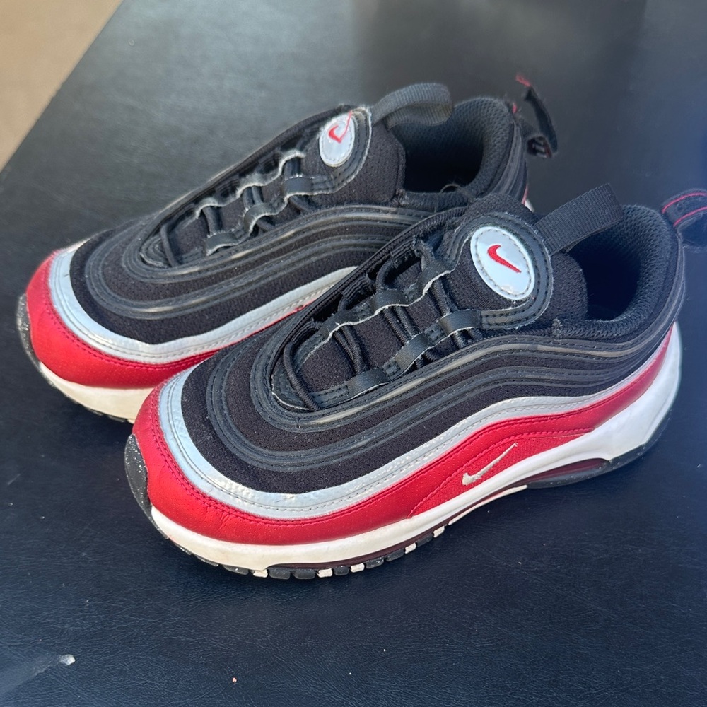 Nike Kids' Black, Red, and Silver Sneakers